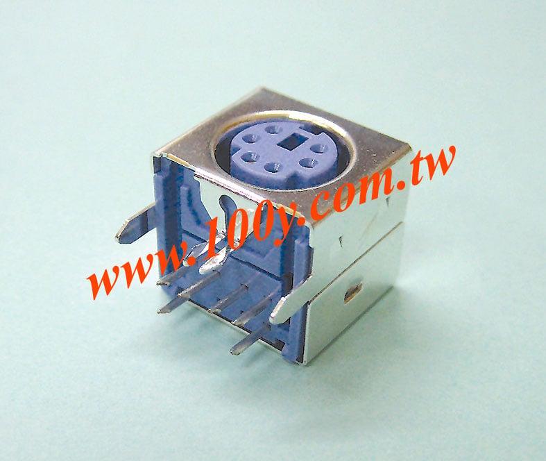 Mini-DIN 母座6P紫色 無鉛