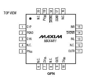 80mW, Fixed-Gain, DirectDrive, Stereo Headphone Amplifier with Shutdown - 42432 Product Image