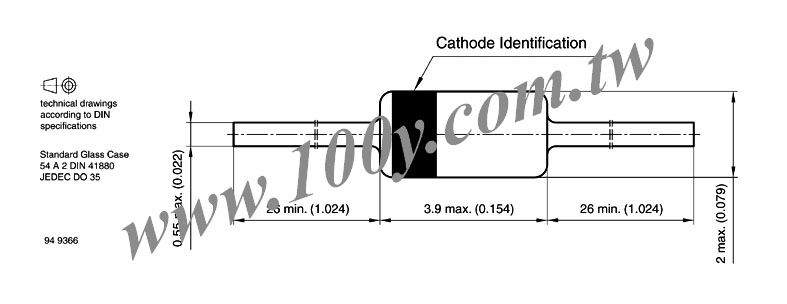 Schottky Diode DO35(無鉛) - 45399 產品圖片