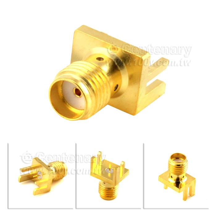SMA jack PCB mount end launch (T=1.73) with tab contact (W=0.5;T=0.25;L=2.55); 18GHz VSWR1.2 - 56829 Product Image