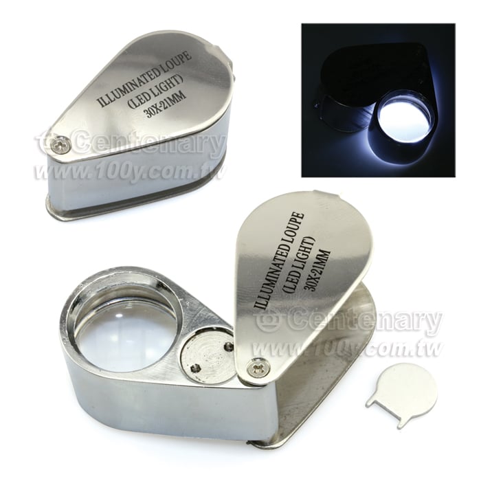 30倍  LED 帶燈放大鏡