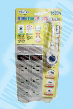 電腦2開12插延長線