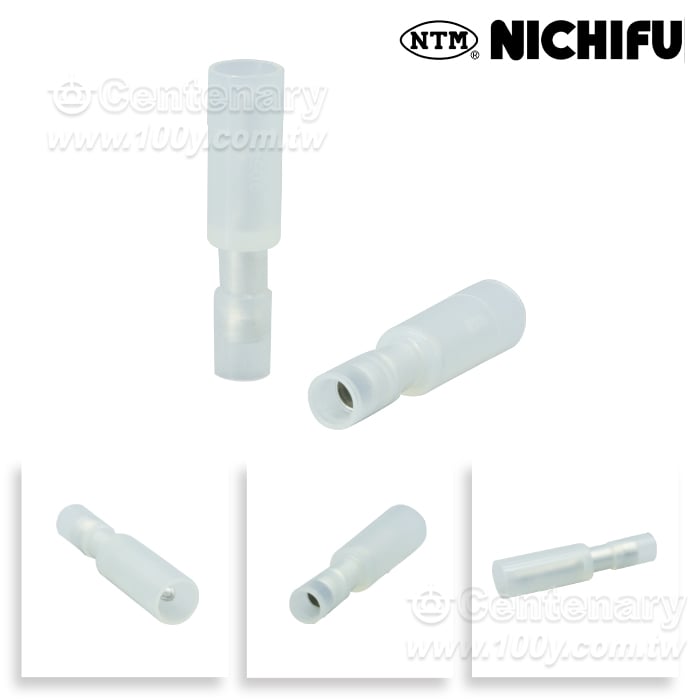 "NICHIFU" 子彈形公端子20-18AWG 白ROHS - 60461 產品圖片