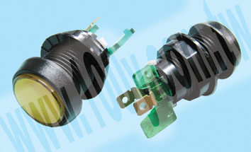 小圓型綠色附燈泡12V按鈕開關押扣 - 61081 Product Image