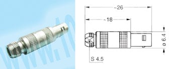 Circular Push Pull Connectors 2.4mm~2.8mm MALE SIZE 00 COLLET