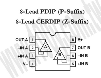 Dual Low Offset, Low Power Operational Amplifier - 67656 Product Image