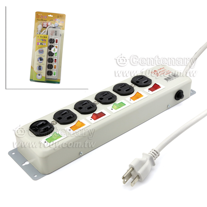 15A 3P*6 AC Power Strips 15Ft. - 72154 Product Image