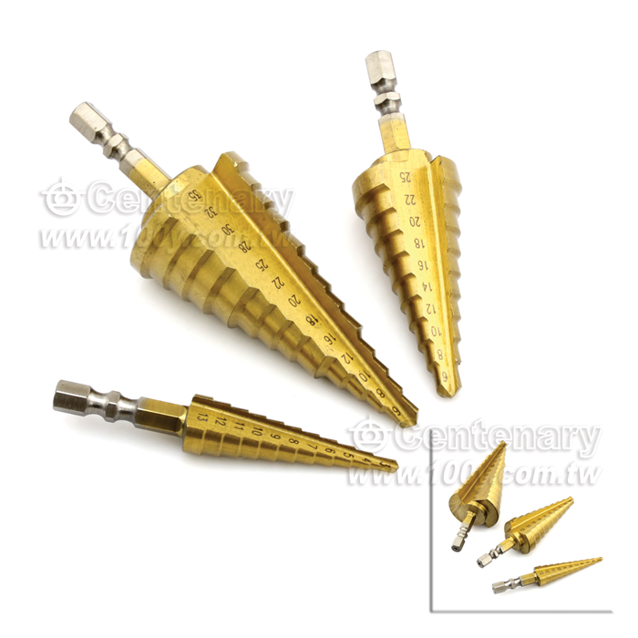 鍍鈦雙R槽階梯鉆 3~13mm - 102120 產品圖片
