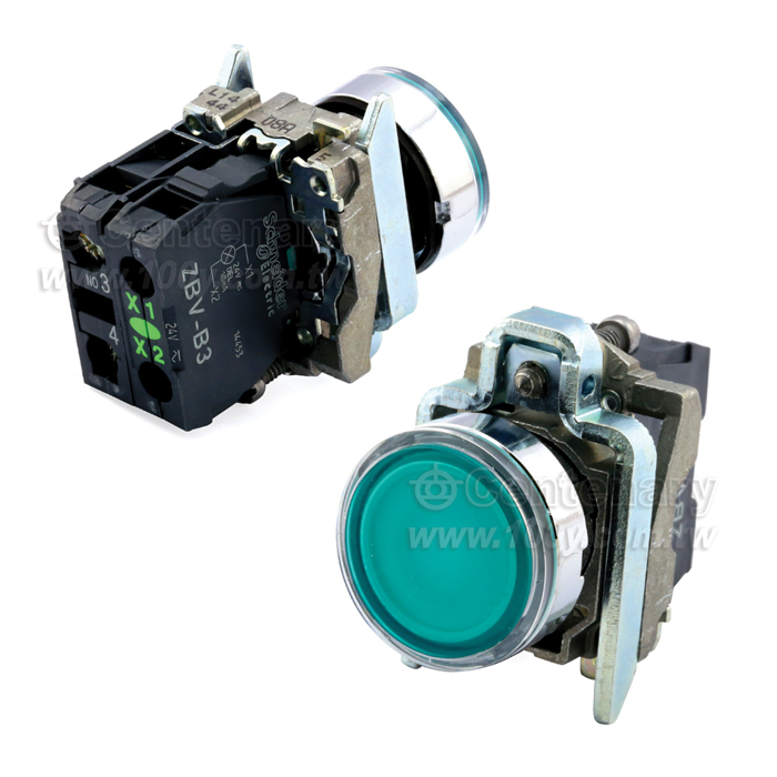施耐德_LED 照光按鈕開關 24V  綠 - 105619 產品圖片