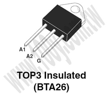 TRIAC 25A 600V INSUL TOP3