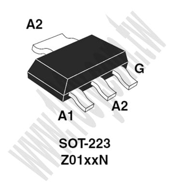 TRIAC 800V 1A SOT223