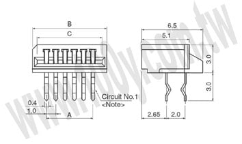 FMN系列 1.0mm pitch FFC連接器 DIP型