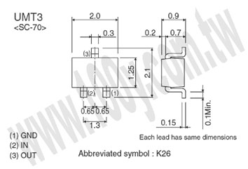 Digital transistor (built-in resistors) - 79829 Product Image