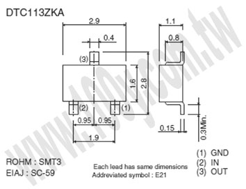 SMT3 (SOT-346) 50V 100mA - 79836 產品圖片