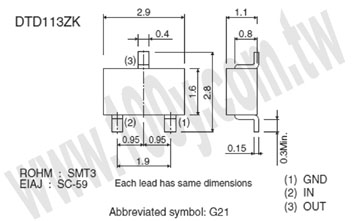 SMT3 (SOT-346) 50V 500mA - 79863 產品圖片