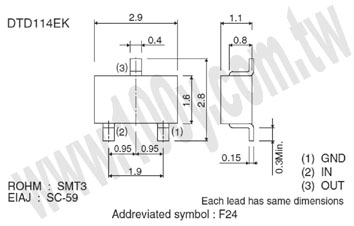 Digital transistor (built-in resistors) - 79868 Product Image