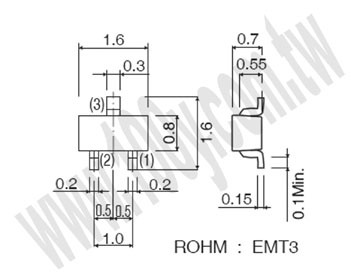 EMT3(SOT-416) 11V 50mA - 80487 產品圖片
