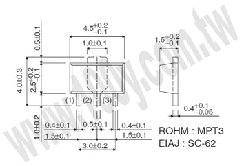 MPT3(SOT-89) 60V 2A - 80378 產品圖片