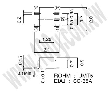 UMT5(SOT-353) 50V 100mA - 80236 產品圖片