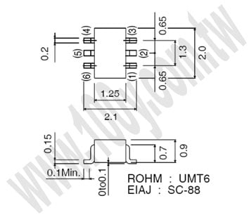 UMT6 50V 100mA - 80261 產品圖片