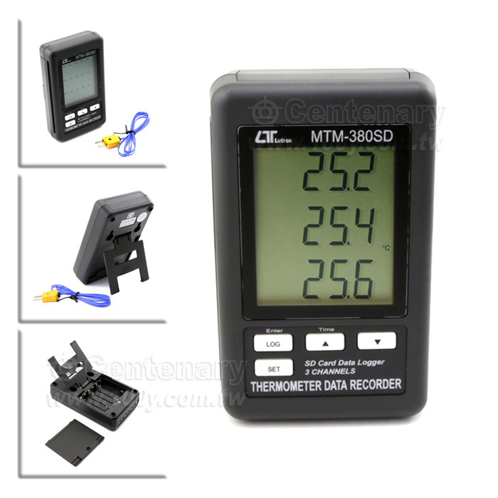 THERMOMETER DATA RECORDER, 3 channels, type K Temp., SD Card real time data recorder - 84219 Product Image