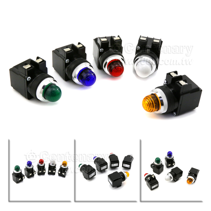 ψ25圓形指示燈 110VAC 藍 - 84462 產品圖片