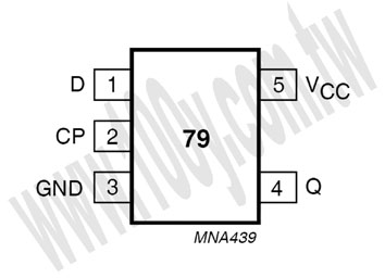 Single D-type flip-flop; positive-edge trigger - 85474 Product Image