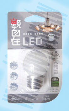 LED磨砂燈泡AC100V/ 0.5W (白光)