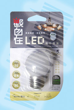 LED磨砂燈泡AC100V/ 0.5W  (暖白)