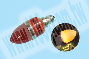 LED尖頭燈-紅光霧面 110Vac 11顆LED - 90496 產品圖片