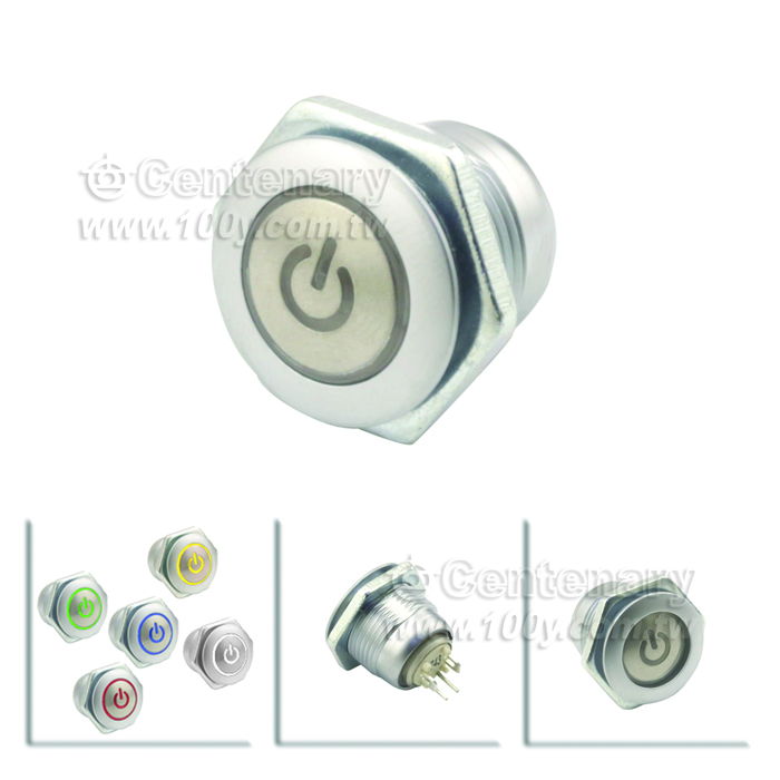 有段開關 Φ16mm  鋅合金 紅色 - 95099 產品圖片