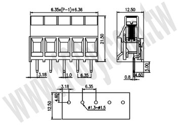 EK Series-PCB Type Terminal Blocks 300V/30A - 91710 Product Image
