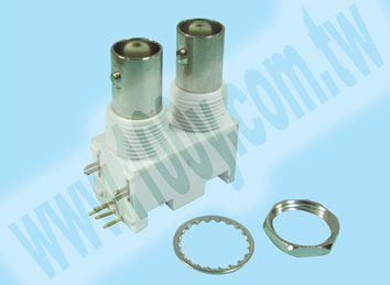 Dual Ports BNC R/A PCB Mount Receptacle - 95859 Product Image