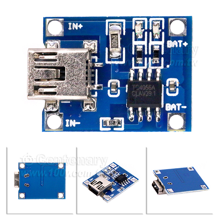 1A 鋰電池充電板 MiniUSB In:4.5V-5.5V Out:DC5V/1A - 98938 產品圖片