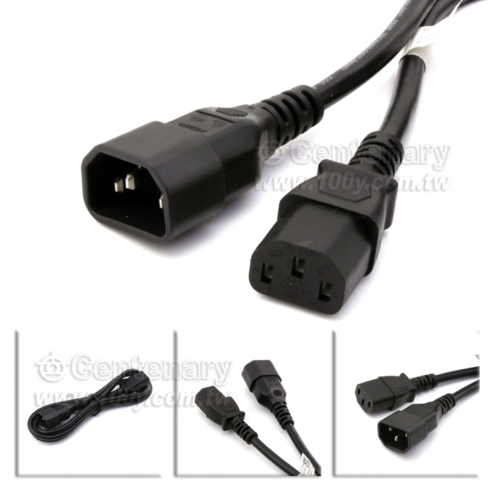 PDU server UPS power cord C13 to C14 male and female pair plug pure copper three core product tail power extension cord - 142378 Product Image