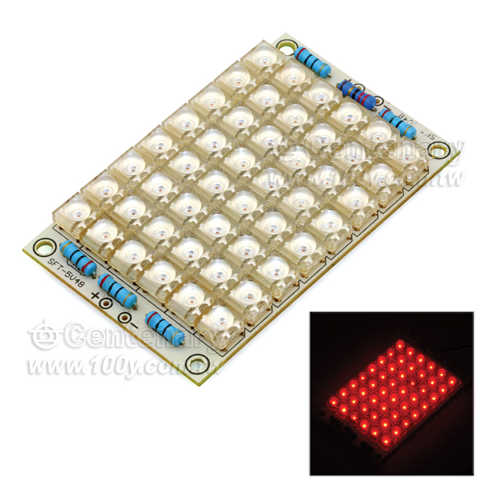 5V 超高亮食人魚LED48顆燈板 紅光 - 102187 產品圖片