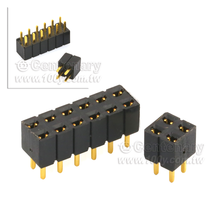 Low Profile Socket Strips 2.54mm 12 Pins, Double Row, Gold flash on balance - 102518 Product Image