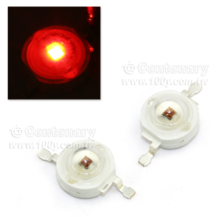 1W高功率紅光LED，50-90LM,光宏42mil芯片 - 100960 產品圖片