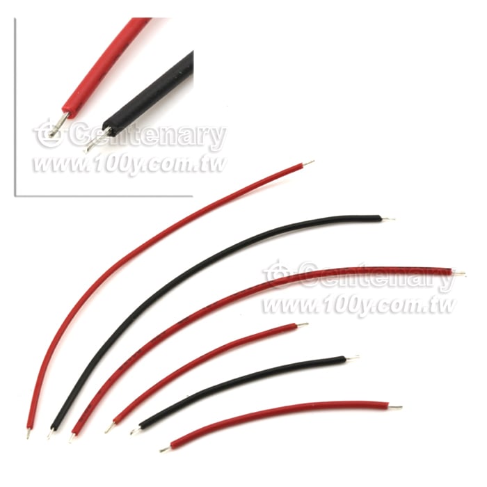 26AWG 雙頭上錫3mm  長100mm黃色  7/0.16 - 65917 產品圖片