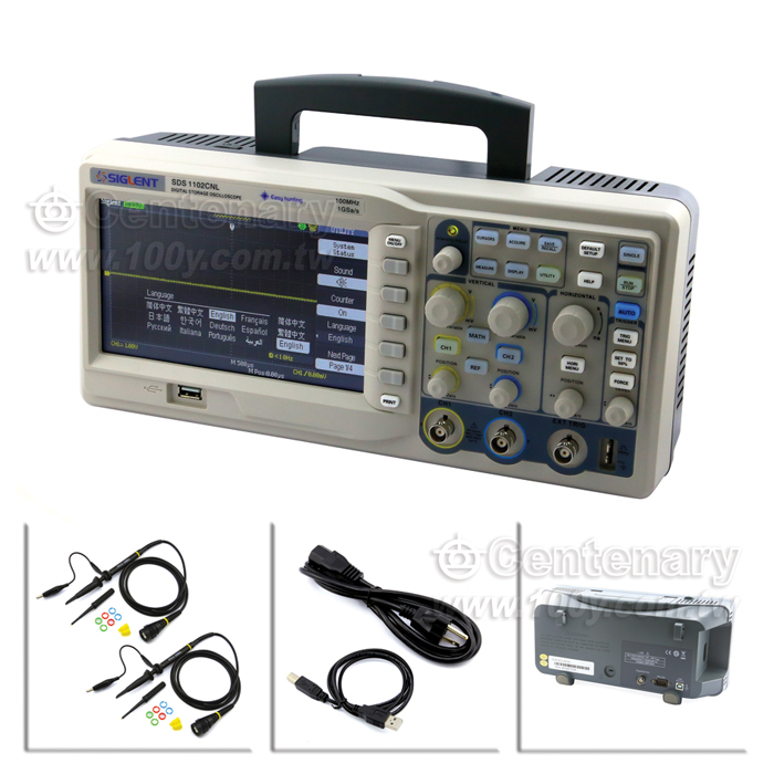 100MHz 2ch Oscilloscope 2mV-10V/div
