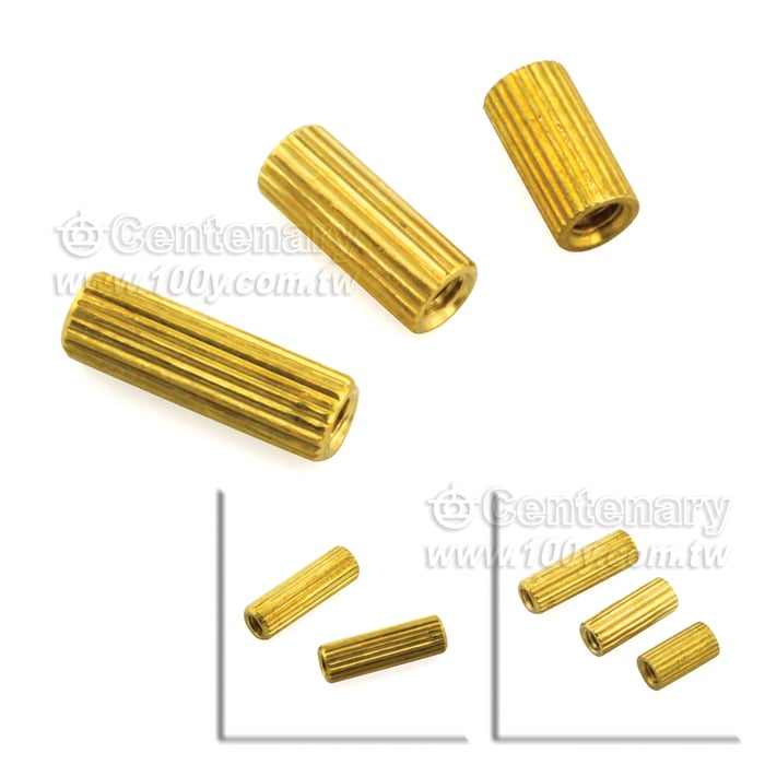 雙通圓形滾花雙通 銅螺柱 M2*30 - 145123 產品圖片