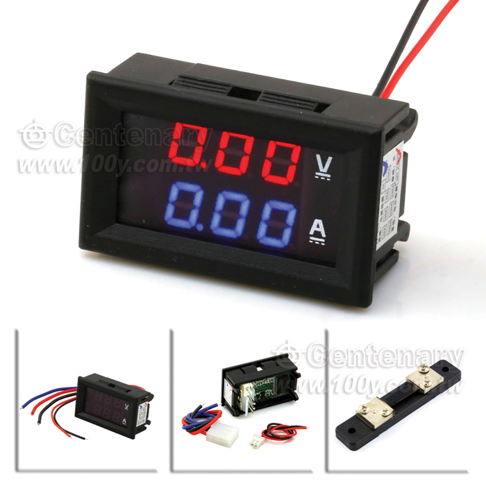 電壓表電流表頭一體 DC100V 紅藍雙色 50A - 103038 產品圖片