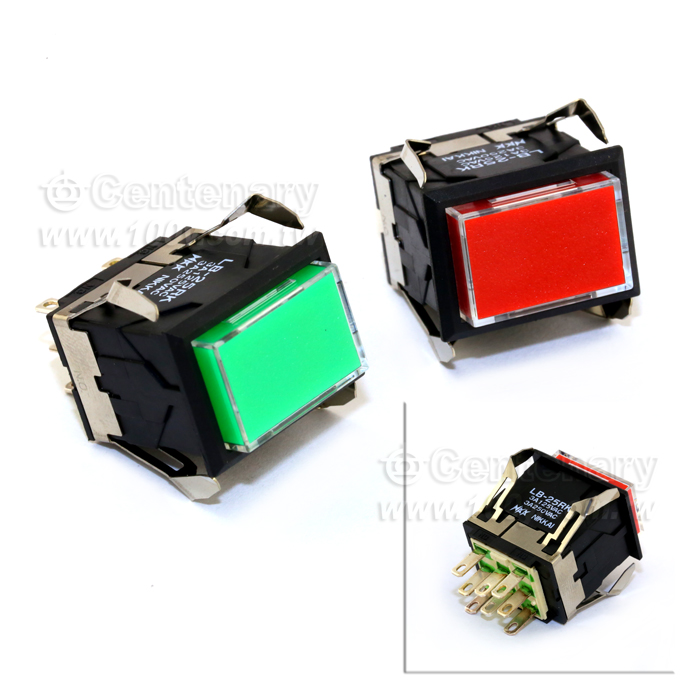 紅蓋長方型帶燈開關 28V - 114014 產品圖片