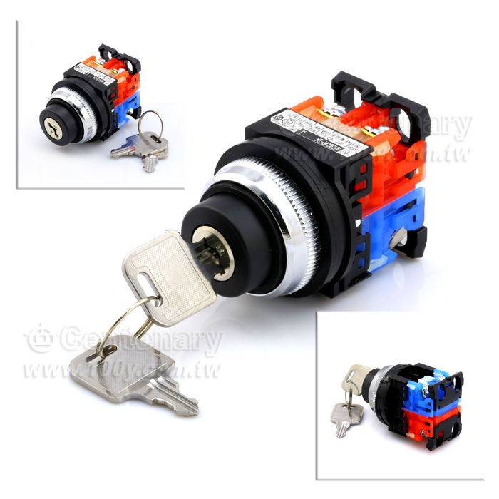 Fuji Electric_附鎖選擇開關 2段 1NO+1NC - 108260 產品圖片