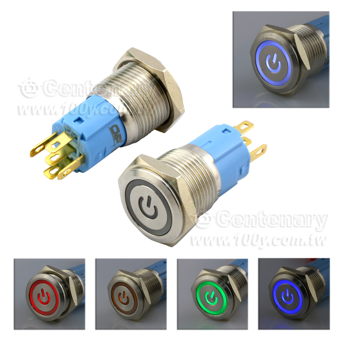 Φ16mm防水型自鎖焊線式 LED: 藍色 24V - 106809 產品圖片