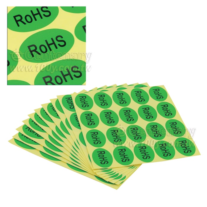 ROHS綠色底黑字環保標貼(20貼/張) - 101294 產品圖片