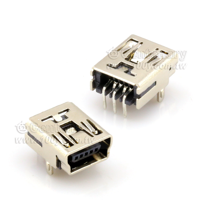 MiniUSB 5P/F 90° (ROHS)2腳插板 - 49867 產品圖片
