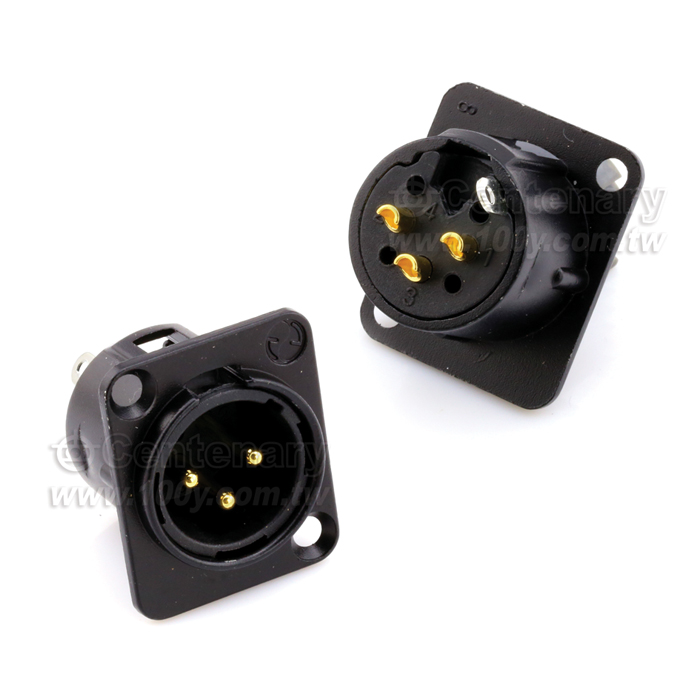 Gold-Plated 3P XLR Male Socket/ Panel Mounting AVSOUND - 110405 Product Image