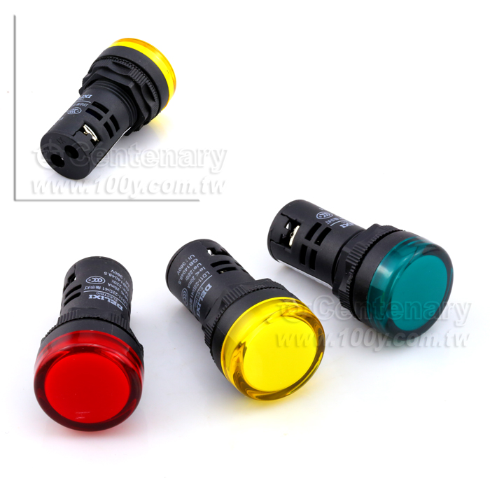 φ22 圓平形指示燈 綠色 AC220V - 110911 產品圖片