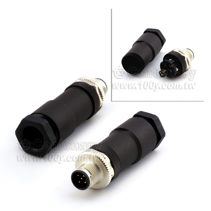 Male Cable Connector, Power M12 Connector A-Coding - 110863 Product Image